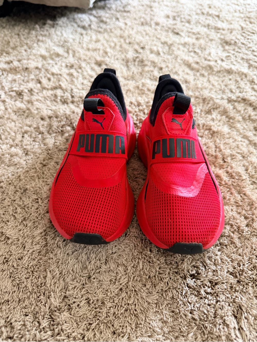 Puma Kids Red Slip-On Athletic Sneakers